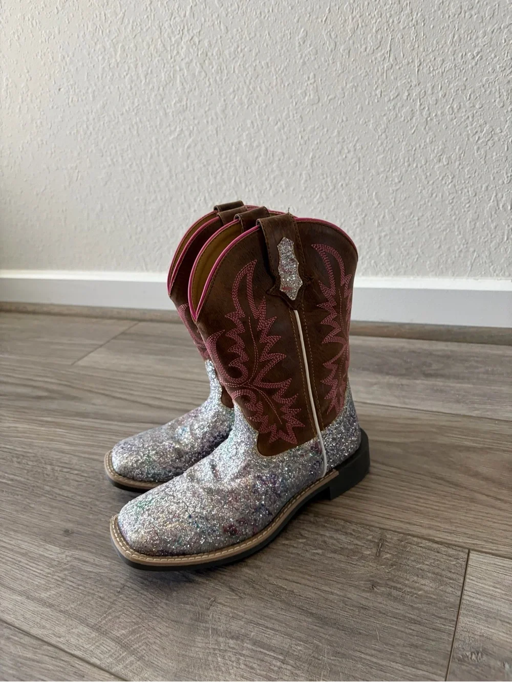 Girl’s Glitter Cowboy Boots, Smoky Mountain, Size 2